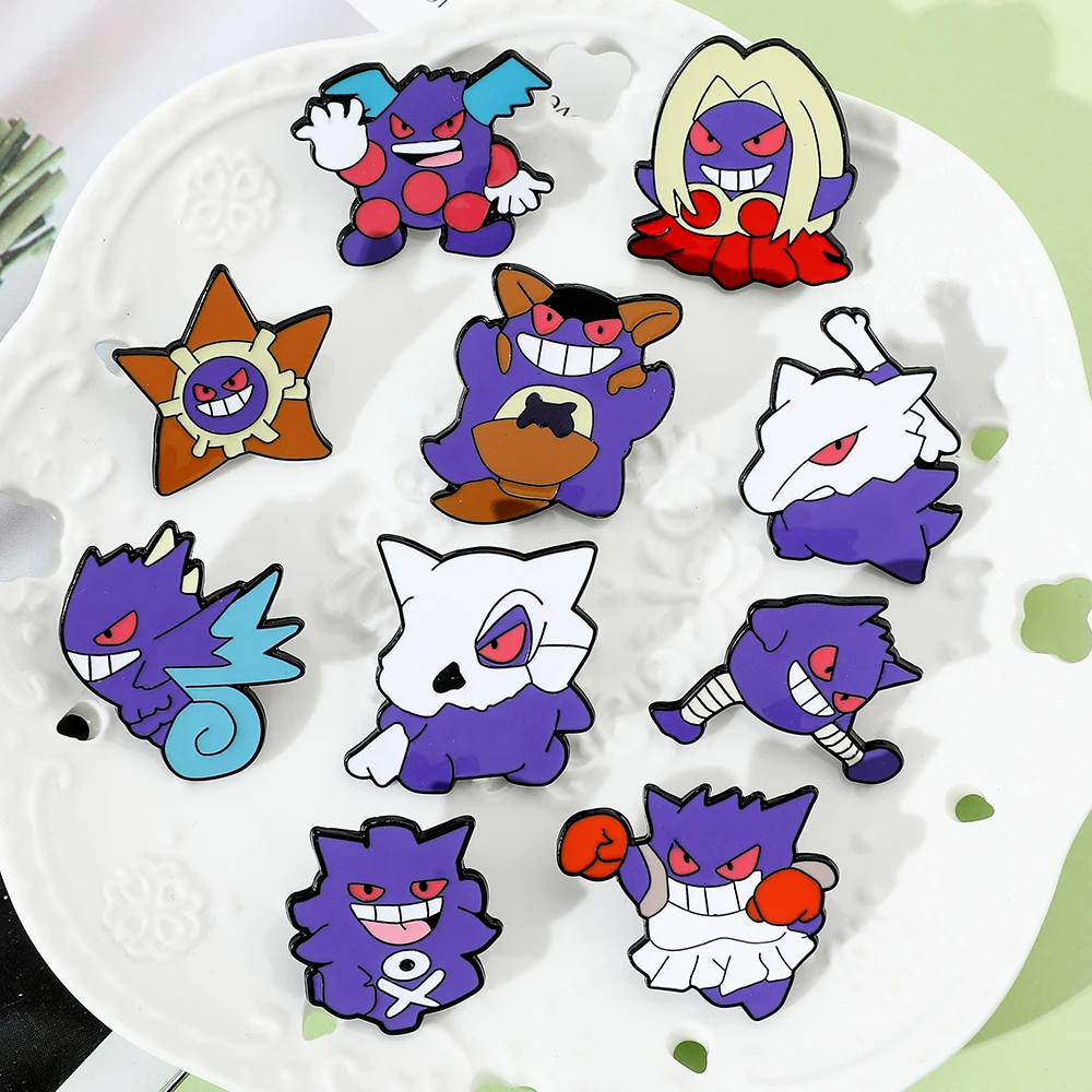 Cute Toys Enamel Brooch Cartoon Creative Anime Figures Gengar Kawaii Metal Badge Fashion Jewelry Accessories Women Lapel Pins