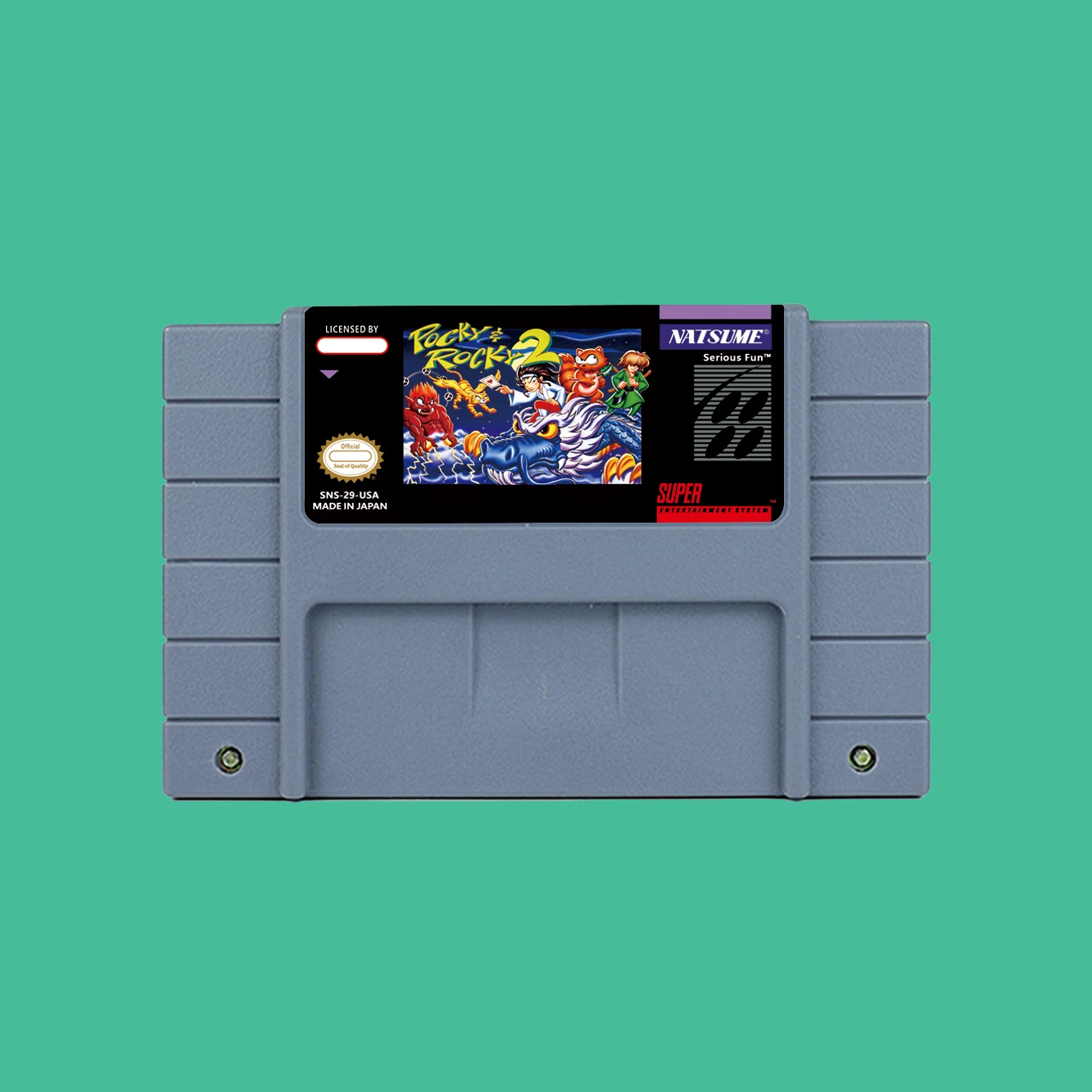 Action Game for Pocky & Rocky2  - USA or EUR version Cartridge available for SNES  Game Consoles