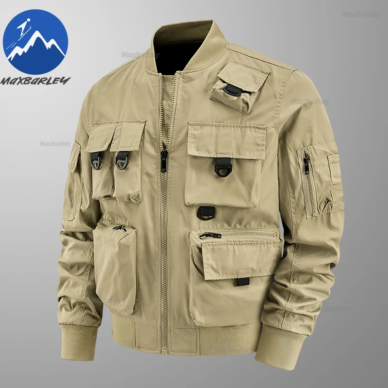 

Maxbarley 2026 New Spring Autumn Mens Baseball Jacket American Pilot Jacket Casual Trendy Workwear Flight Suit for Daily Wear