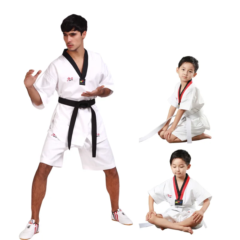 Taekwondo Uniform Summer Kids Adult Shorts Sleeve Martial Arts Uniformes Lightweight Breathable Fabric TKD Dobok Shirt