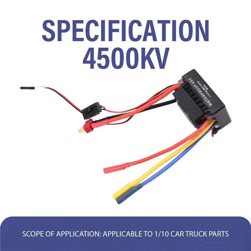 أفضل العروض محرك بدون فرشاة 3650 مقاوم للماء مع مجموعة 60A ESC لقطع غيار شاحنات السيارات RC 1/10