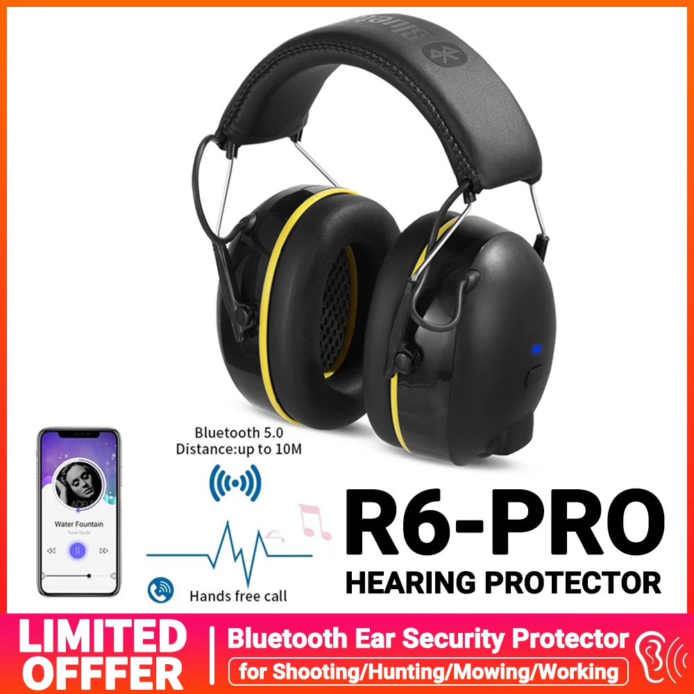 Bluetooth Shooting Safety Ear Muffs Hearing Protector Noise Reduction Noise Cancelling Ear Protection Headphones for Work Shops