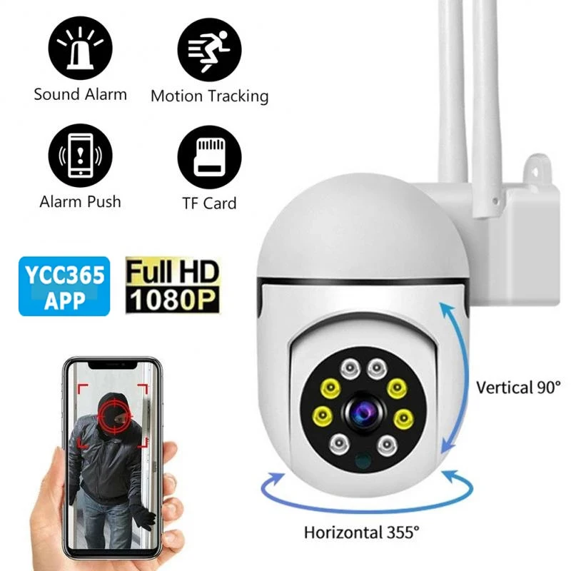 كاميرا YCC365 Plus الخارجية واي فاي، كشف الإنسان بالذكاء الاصطناعي، لاسلكية 1080P IP، مراقبة CCTV، حماية أمنية
