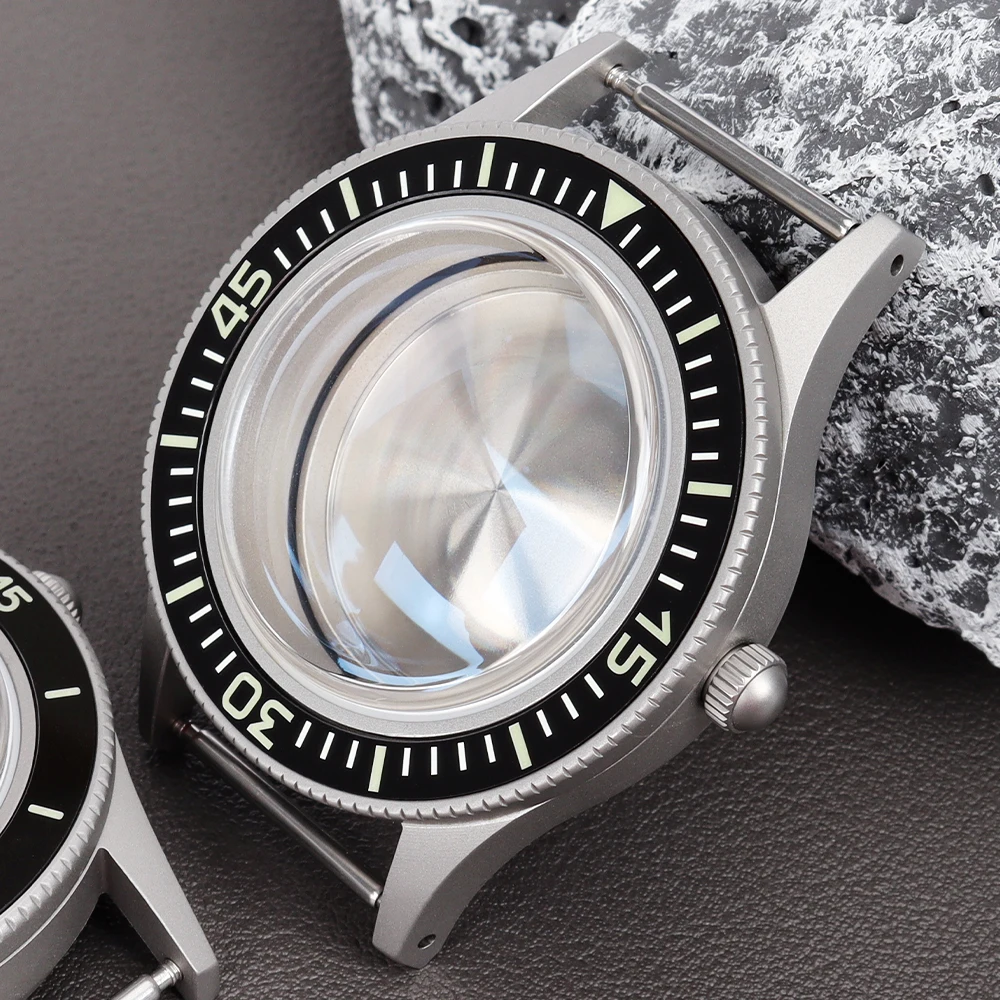 

40mm Sandblast Vintage Watch Case Bubble Sapphire Glass C3 Luminous bezel For NH34 NH35 NH36 NH38 NH70 Automatic Movement 20atm