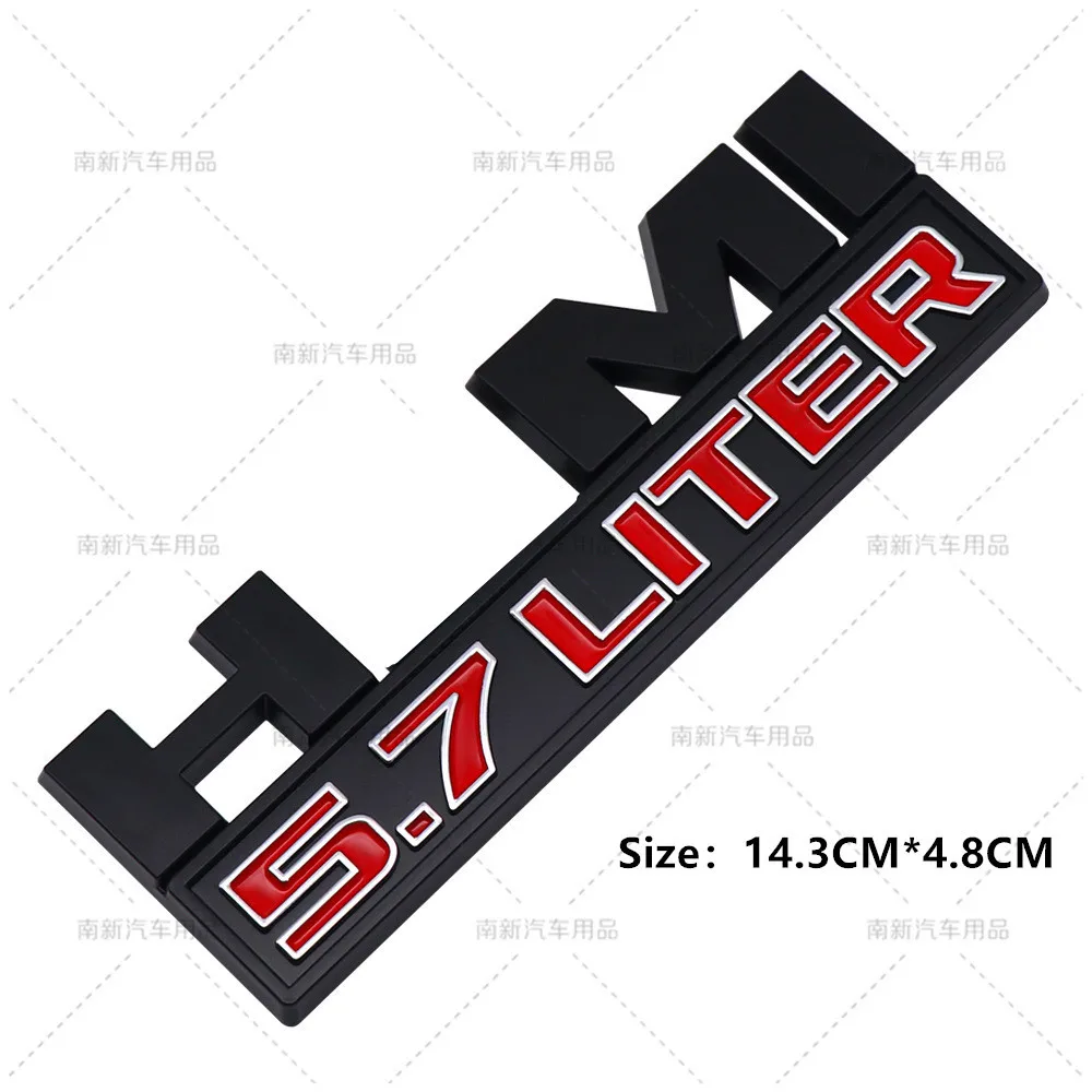 ABS Hemi 5.7 Liter Car Fender Stickers Engine Badge Rear Trunk Emblem For Caliber Journey Caravan Ram Viper Avenger Challenger