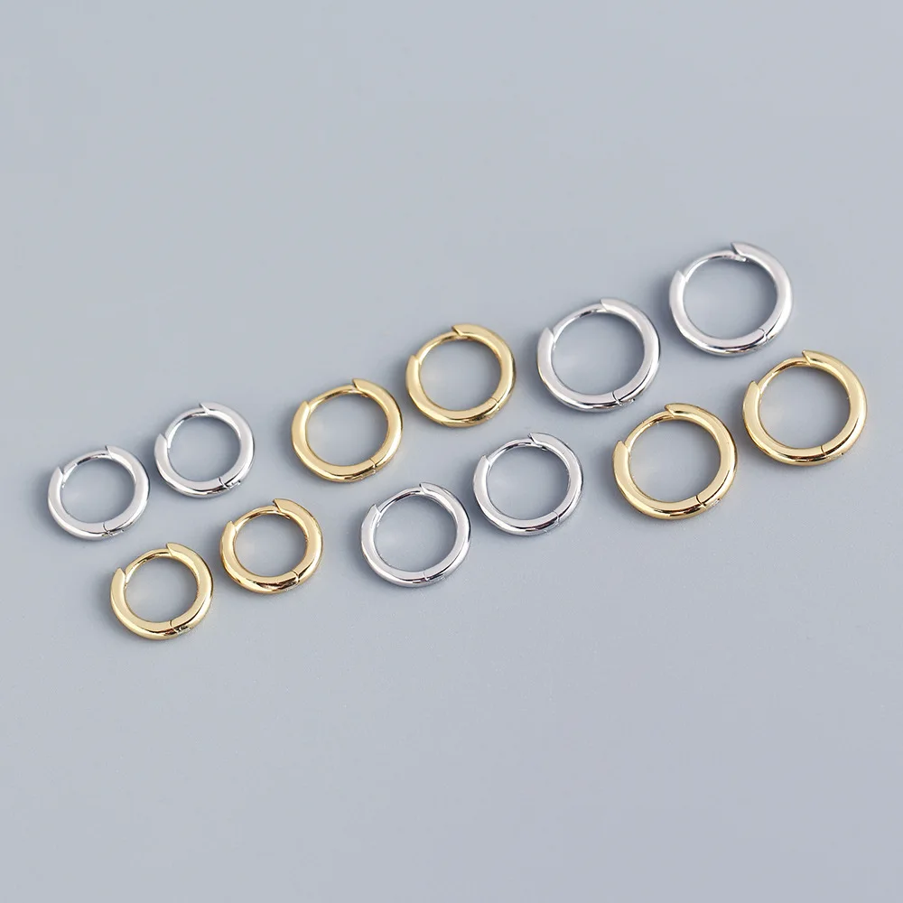 1Pair Stainless Steel Minimalist Huggie Hoop Earrings Gold Color Tiny Round 6/8/10mm Punk Unisex Rock Cartilage Earring Jewelry