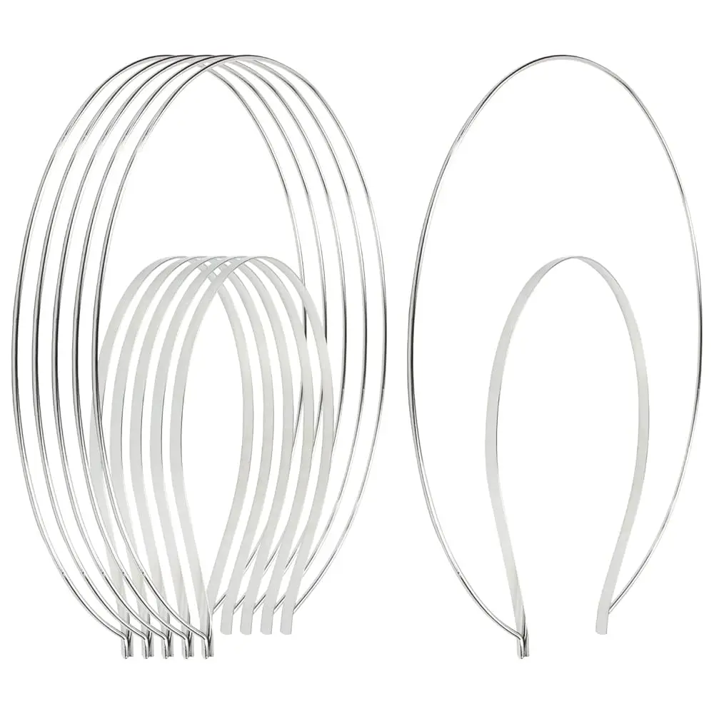 

Набор из 6 штук: 2-слойные металлические серебряные тонкие ободки для волос в стиле короны богини, ангела, ореола, тиары, основы для рукоделия и DIY-проектов