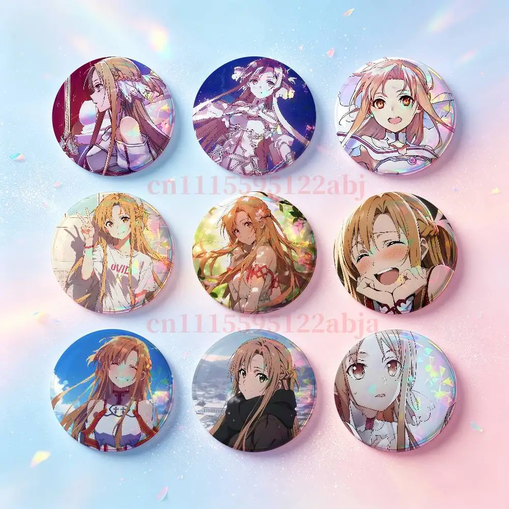 A-Asuna yuuki S-SAO Custom Badges 75mm 44mm 25mm 32mm 58mm Hat Backpack Accessories Toys Collect Gifts Large