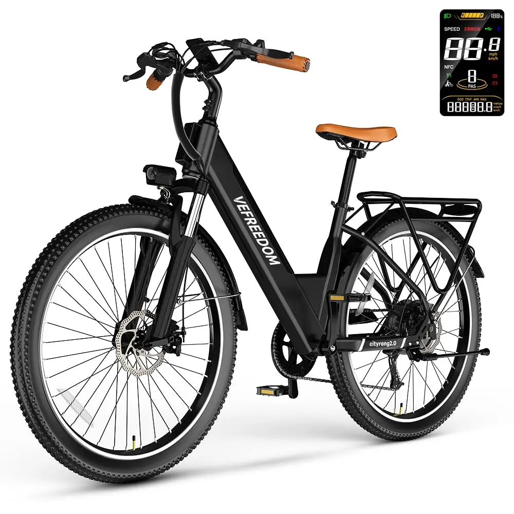 

1000W Peak Electric Bike Adults 70+ Miles Removable Battery 26in UL Certified Mountain Ebike Commute Beach Snow, Customized