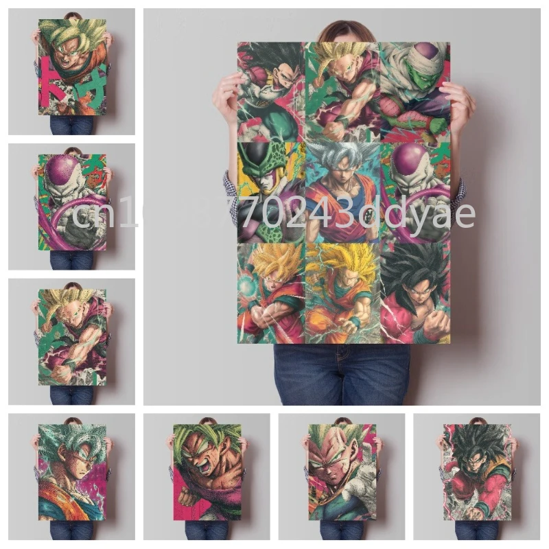 

Anime Dragon Ball Poster Wukong Vegeta Broly Sketch Painting Art Picture Printing Canvas Painting Cafe Bar Wall Art Decoration
