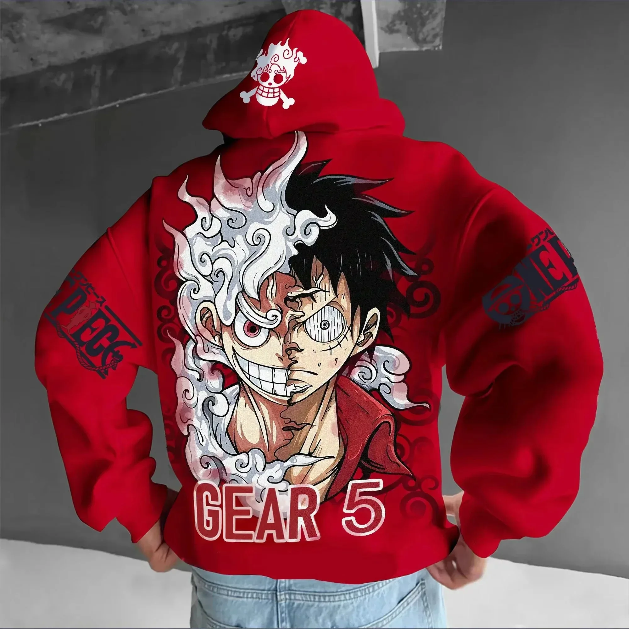 ONE PIECE Anime Luffy Joint Herren Hoodie Frühling und Herbst Neue große tägliche lose Japan Harajuku Eltern-Kind-Pullover Top