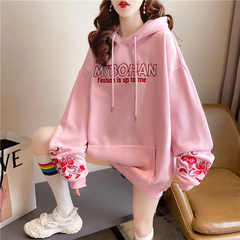 ملابس علوية بقلنسوة على الطراز الصيني مع أورينت على جودة عالية أساسية جديدة في الملابس الشعبية سترة بقلنسوة للنساء باللون الوردي