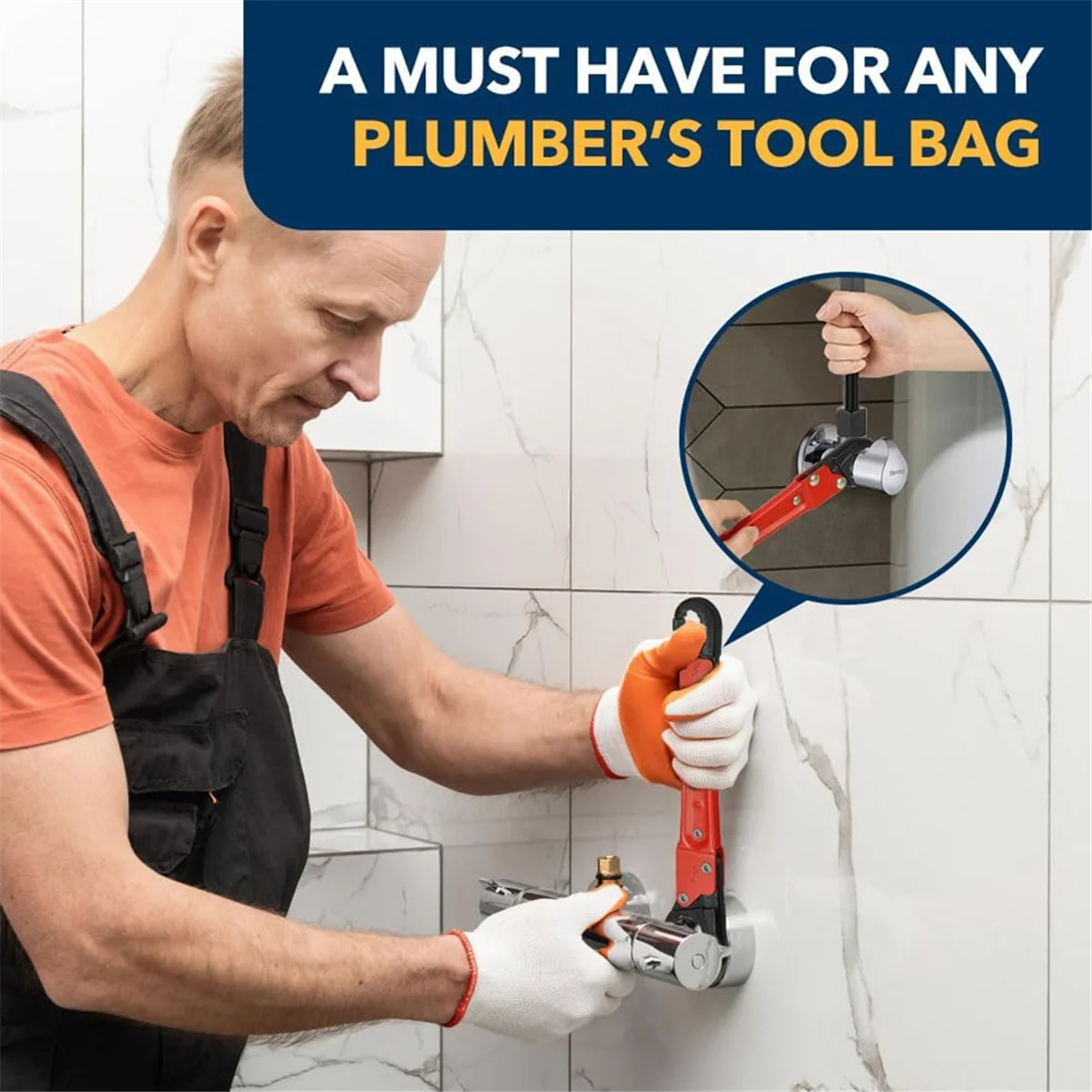 A002 Plumbing Tools, Useful Angle Wrench Set, Plumbers Wrench Angle Stop Wrench Set Makes Plumbing Jobs Easier