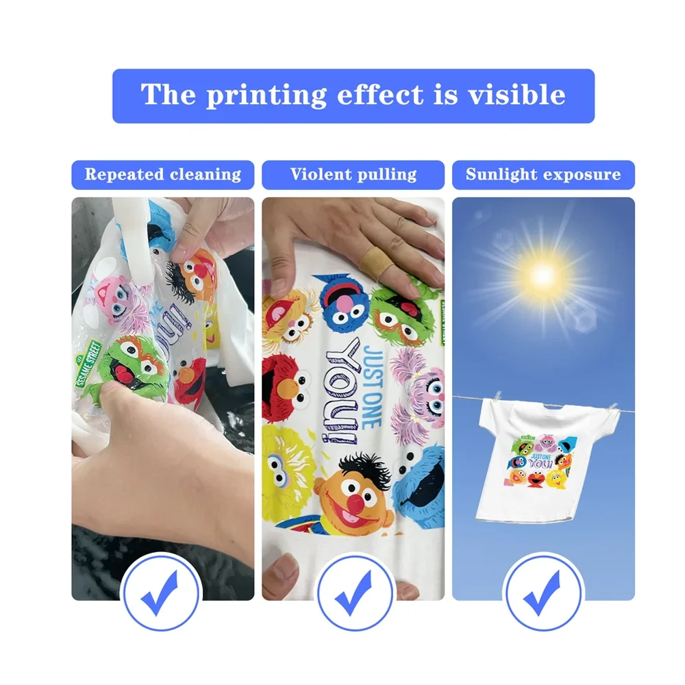 100PCS A3 DTF Transfer Film PET High Quality Heat Transfer Paper Sheets Print On T-Shirts Bags For Epson L1800 XP600 I3200