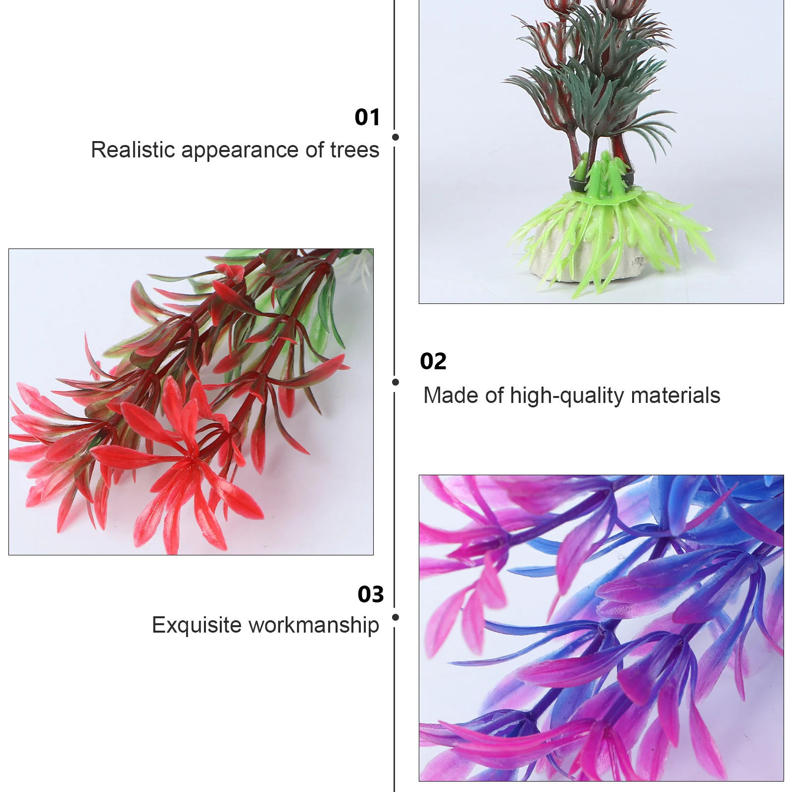 

10Pcs Aquarium Fish Tank Artificial Water Plants Plastic Decorations Ceramic Base Natural Environment Fish Safe