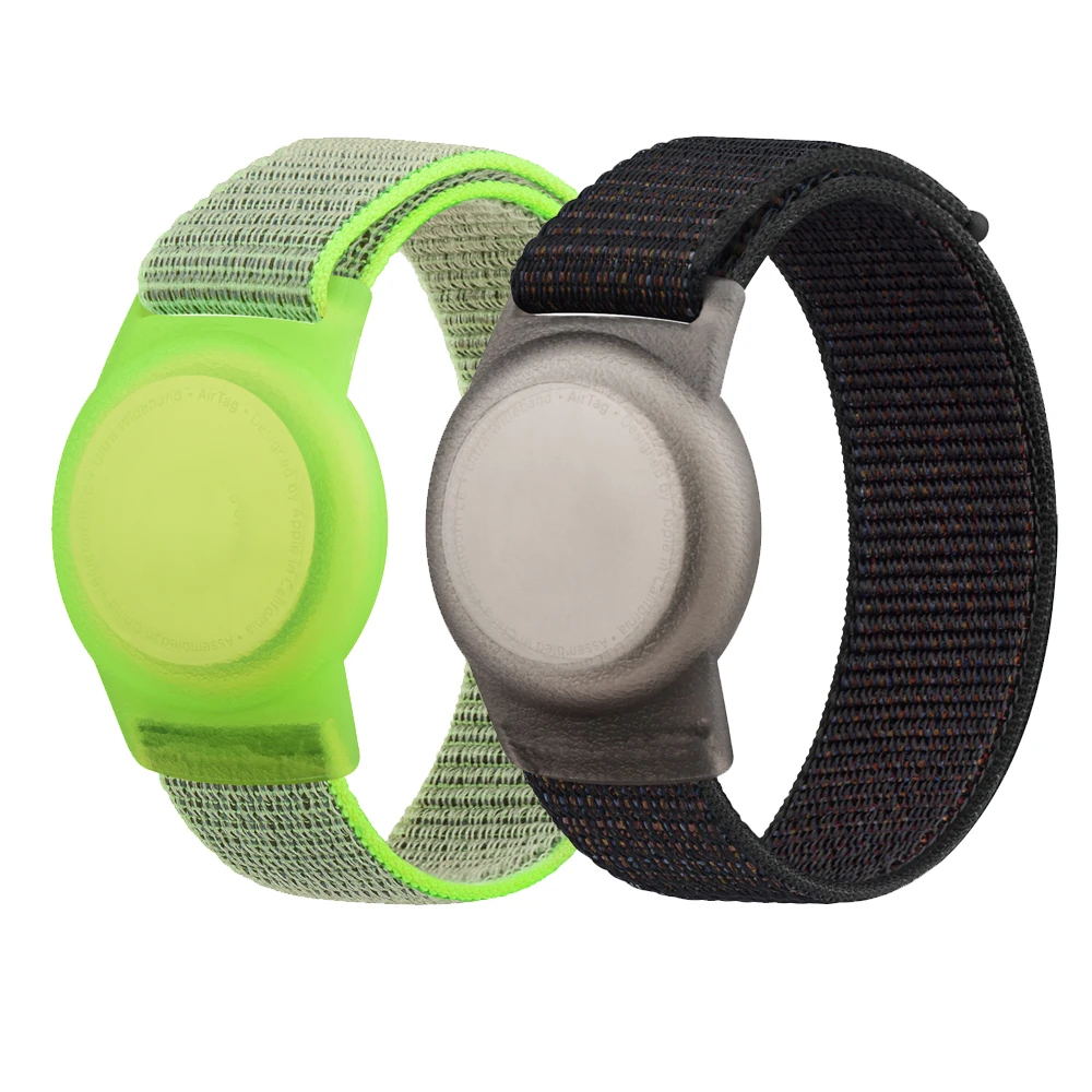 애플 에어태그용 나일론 팔찌 커버, 조절 가능한 분실 방지 팔찌, 유아, 남아, 여아, 노인용