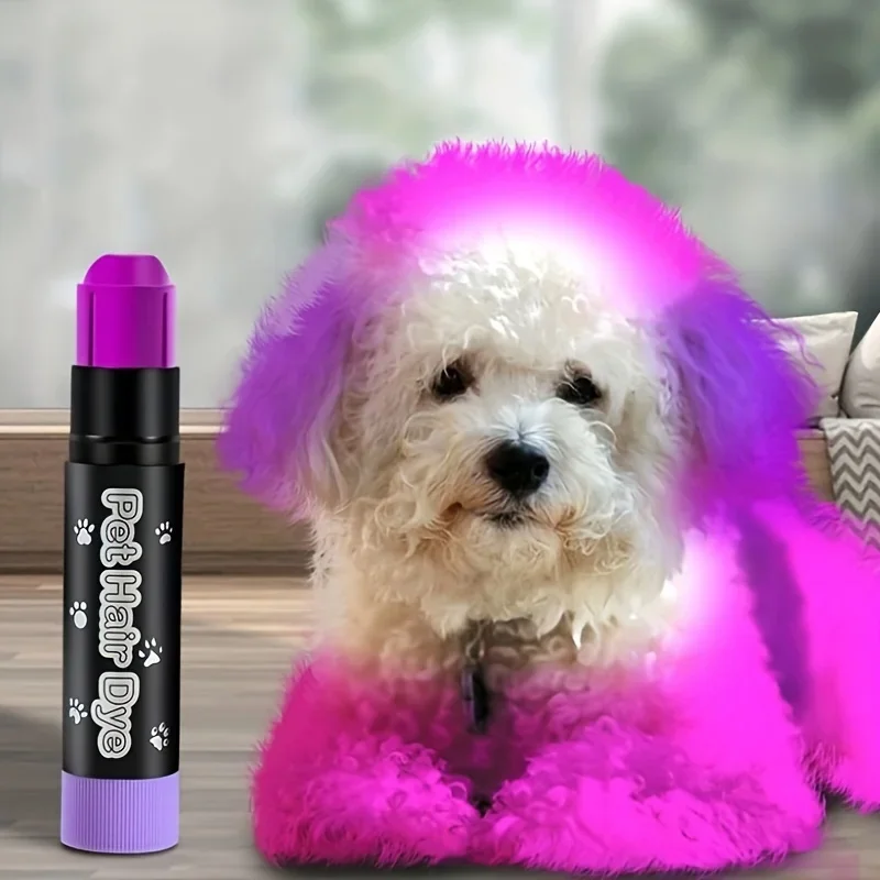 Rotuladores de colores temporales Para El Cabello de tus mascotas, Para El cuidado del perro, lavables, tinte Para El pelo, 12 piezas