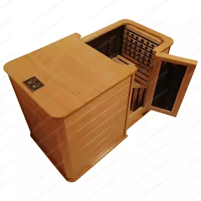 Half body  foot bath barrel massage spectrum sweat steaming foot barrel wooden barrel fumigation household holograph