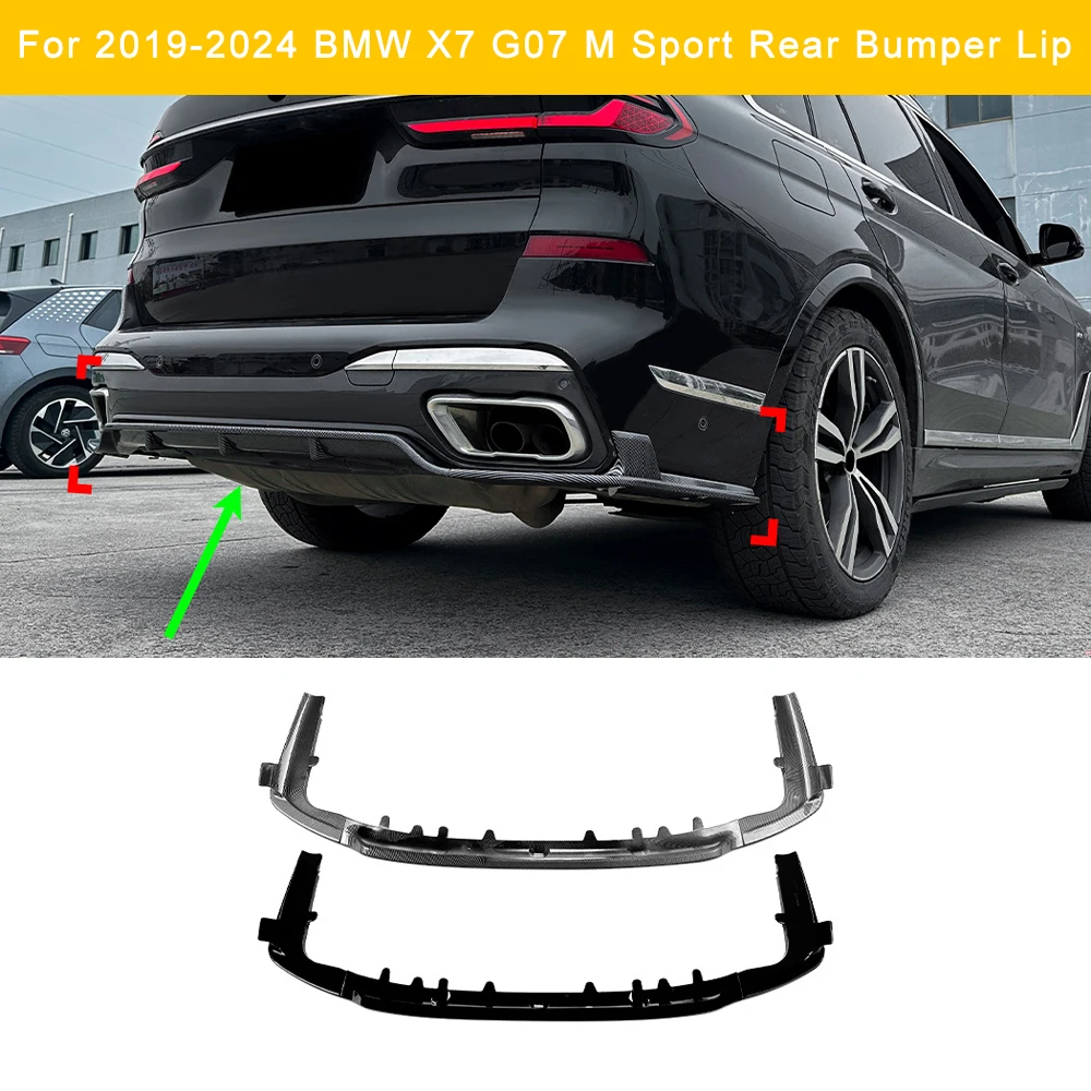 

For 2019-2024 BMW X7 G07 M Sport Rear Bumper Rear Lip Spoiler Diffuser ABS Plastic Anti-Scratch Guard Protector Body kit