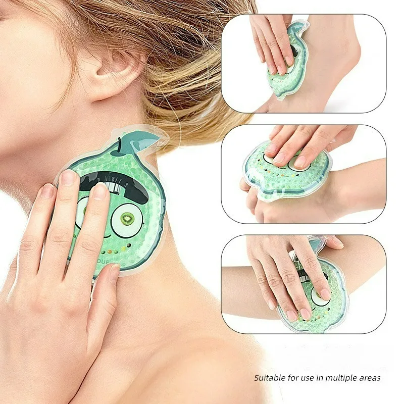 Adorable paquete de hielo/caliente de dibujos animados: compresa de cuentas de gel reutilizable para cabeza, brazos, piernas, perfecta para deportes, gimnasio y refrigeración al aire libre