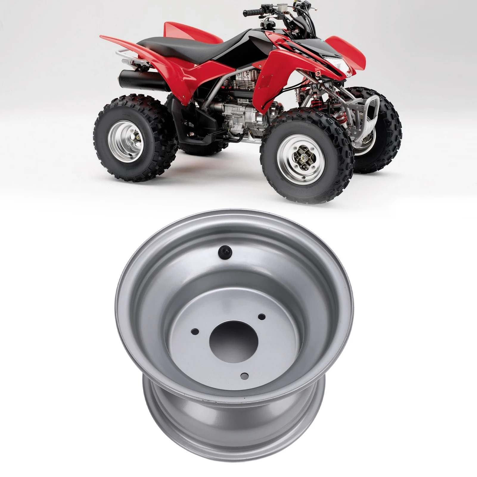 

ATV Wheel Hub 18X9.50-8 ATV Wheel Rim High Strength Aluminum Alloy 8 Inch Wheel Rim Hub for Go Karts Carts Silver