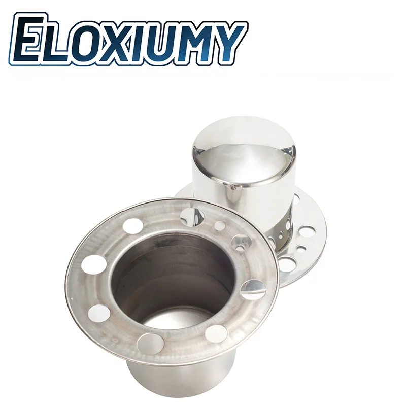 Eloxiumy 1pc or 2pcs 124.5mm Stainless Push Through Hub Center Caps FITS FRONT DUALLY ALCOA EAGLE ALLOYS 8 LUG WHEEL RIM CHROME