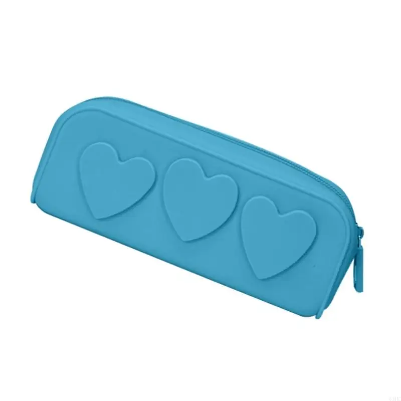 

63HC Toiletry Bag Heart Travel Makeup Bag Silicon Cosmetic Bag Pencil Case for Daily