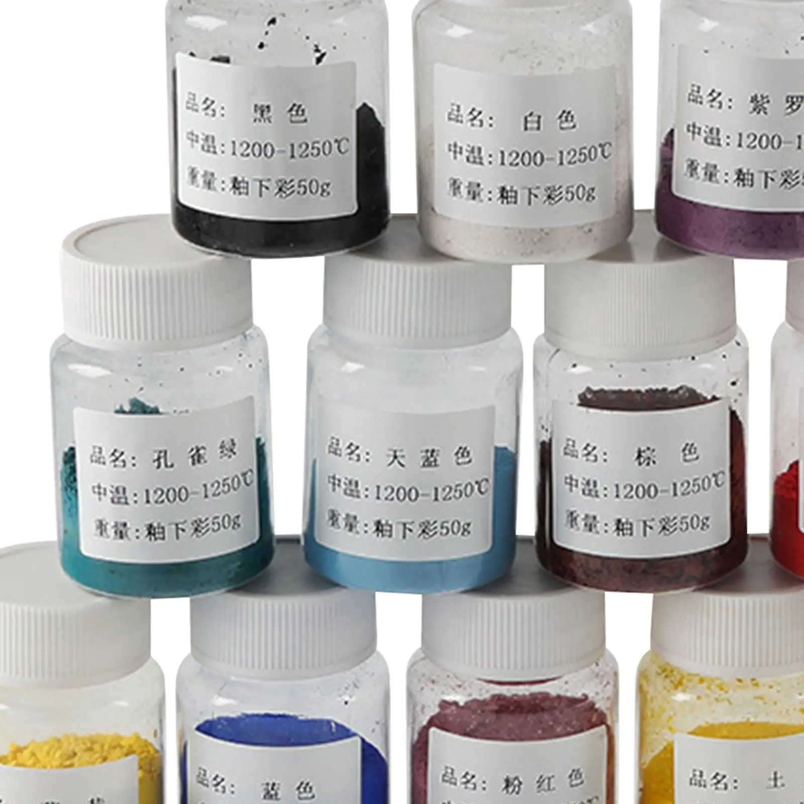 12x Ceramic Underglaze Paint Colors Ceramic Glaze Paint Ceramic Clay Pigment Paints 50G for Bisque Gallery Worker Pottery Lover