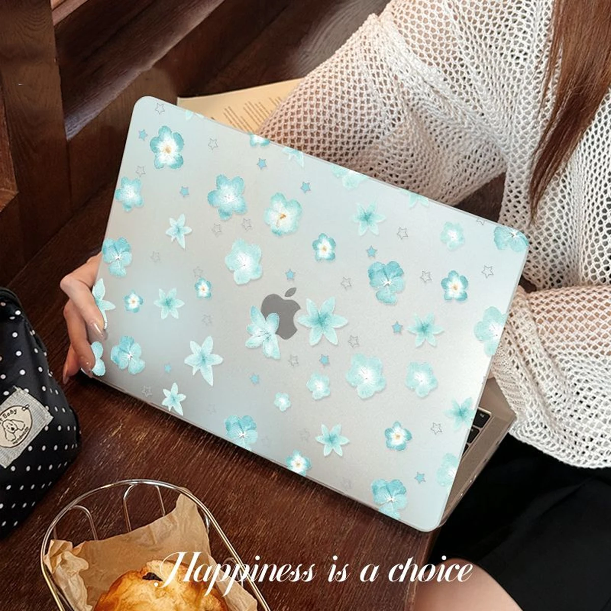 Blue Flower Stars New Laptop Case For Macbook 13Neo A3404 Air 13.6 M4 M3 M2 A2681 A3113 A3240 Air13.3 A1932 15 Protective Cover