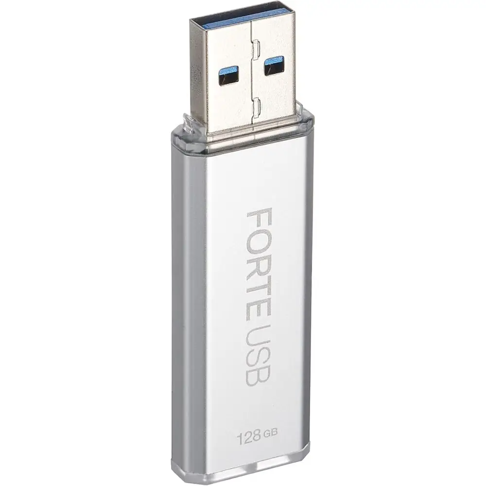 

Encrypted USB Flash Drive - USB 3.2 Gen 1 - XTS-AES, Password-Protected, Auto-Lock, Silver Metal Body (128GB)