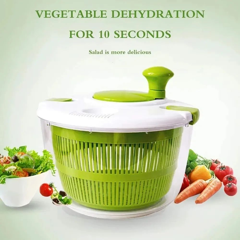 Salad Spinner Fruit Drain Basket Vegetable Dehydrator Centrifuge Hand Crank Salad Spinner Dryer Multifunctio Kitchen Accessorie