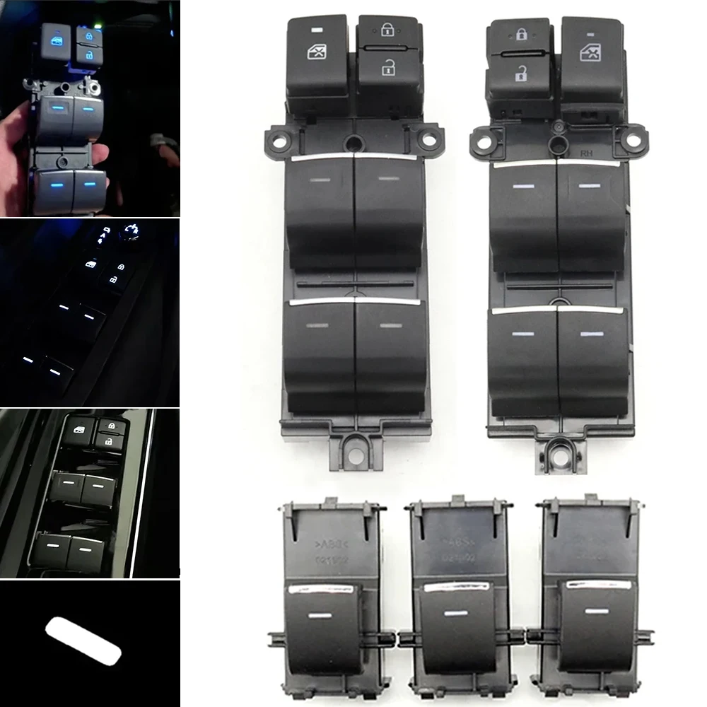 For Toyota RAV4 Sienna Camry CHR Highlander Corolla Yaris Cross Lighted LED Electric Power Window Lifter Control Button Switch