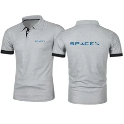 Heren poloshirts SpaceX Rocket StarmanX Expeditie Top HEREN T-shirts met korte mouwen ELON MUSK SPACE SCIENCE T-shirts Polo maat S-8XL