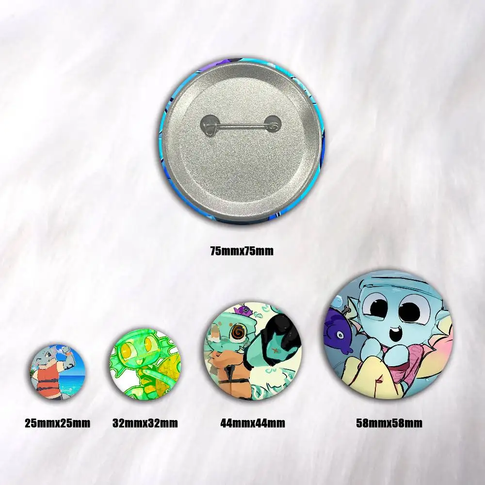 A-D-Dandys W-World Finn Cartoon Round Brooches On Backpack Jacket Acrylic Button Pins Collection Gifts