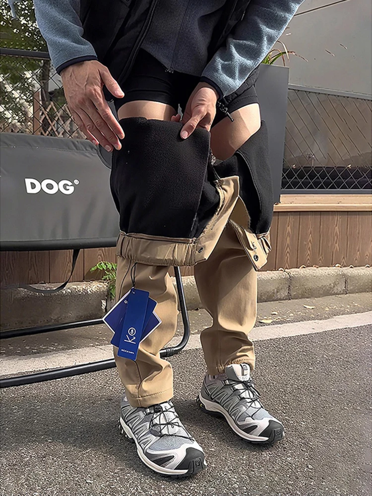 

Khaki Fce Lined Thi Straight Leg Pants Men's Autumn Winter American Sle Functional Cargo Outdoor Sports Workwear Hikin...