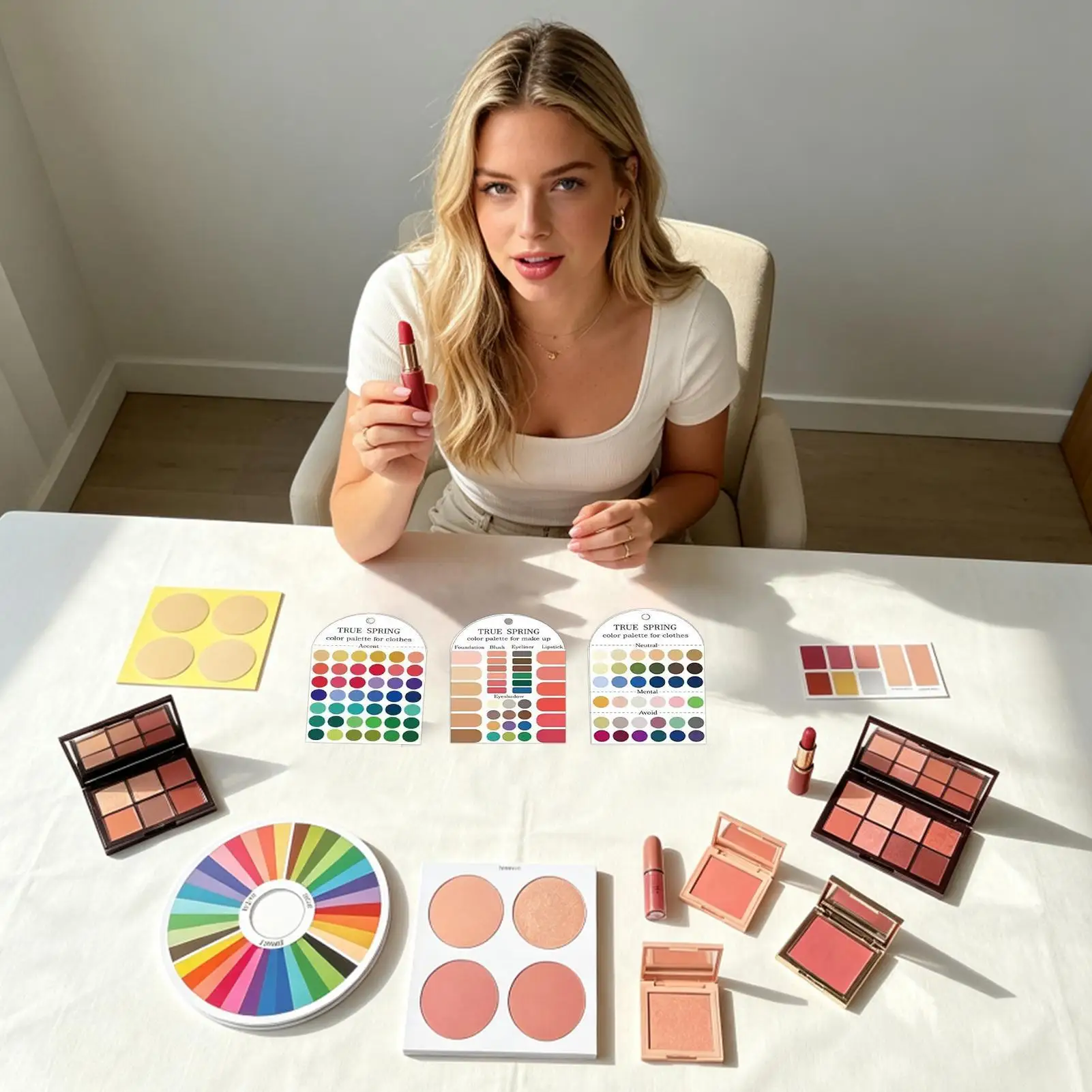 Portable Personal Color Palette Cards Clothes Coloring Analysis Matching Template Color Guide For Professional Studio Wardrobe