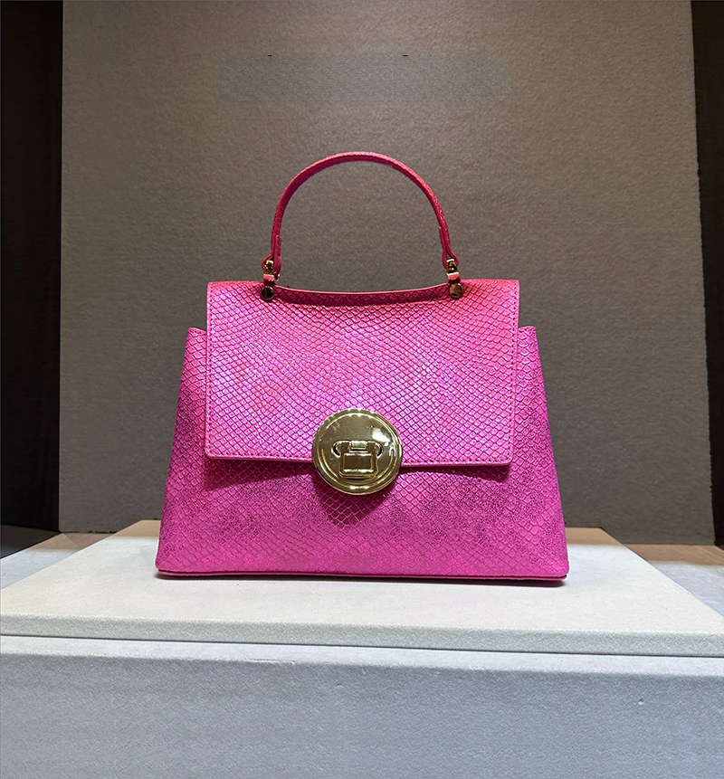 Bolsos de cuero con estampado de serpiente para mujer, bandolera de hombro de marca de diseñador de lujo, alta calidad, 2023