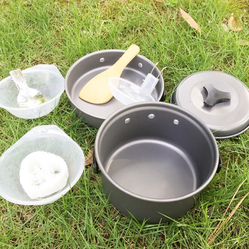 

Portable Cooking Utensils Picnic Cookware Camping Pot Backpacking Pans for Gas Stove Travel Frying