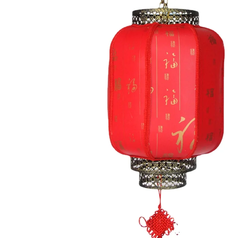 Outdoor Waterproof Sheepskin Red Lantern in Chinese Antique Style National Day Restaurant Outdoor Balcony Decoration Wax Gourd