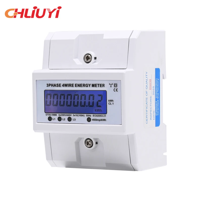 3Phase 4 Wire Energy Meter 220/380V  Energy Consumption kWh Meter Installation Home Digital Electric Power Meter  DIN Rail