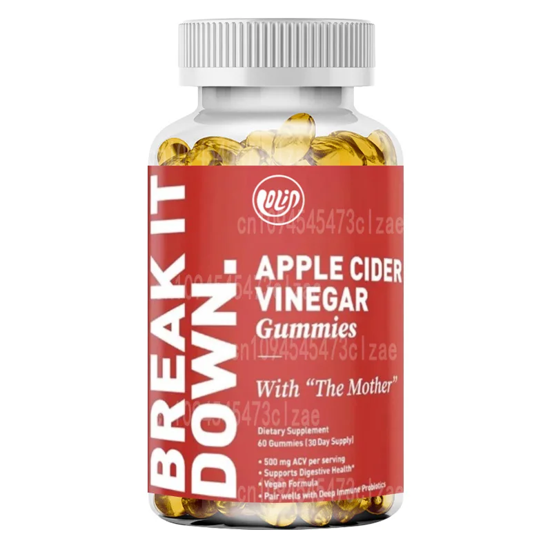 Apple cider vinegar gummies, containing 500mg of folic acid, B12,and iodine,support intestinal health,vegetarian and gluten free