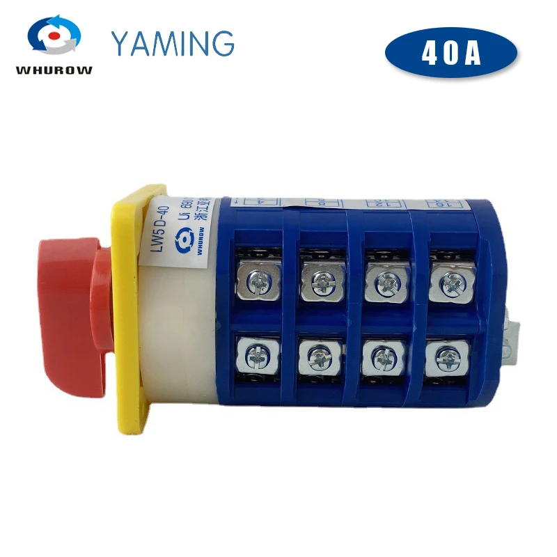 Factory Wholesale LW5D-40/4 Rotary Cam Changeover Switch 40A 16 Terminals 3 Positions 4 Poles Reversing Selector