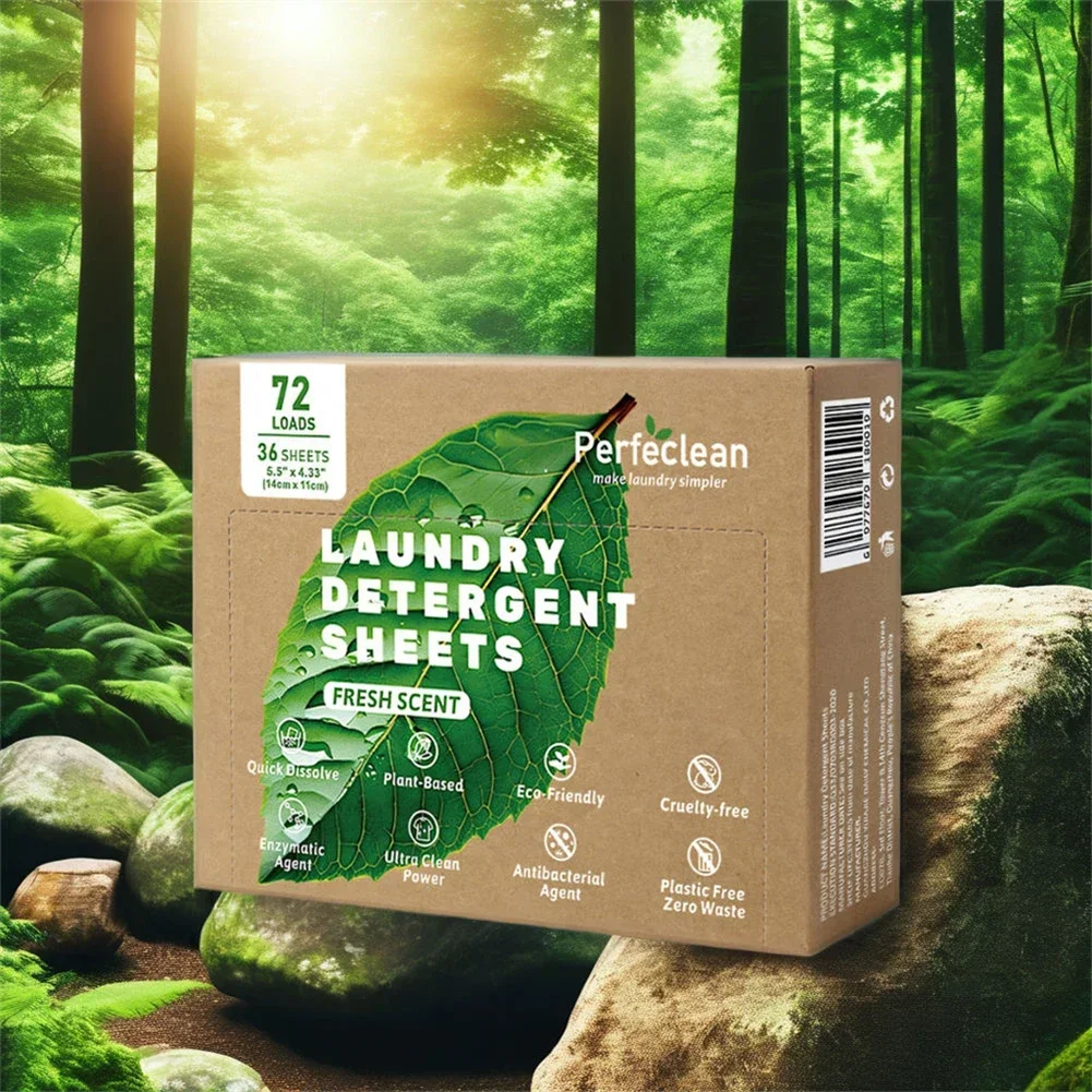 Fresh Linen Scented Disposable Baby Laundry Detergent Dispenser Strips Plastic-Free Powder Washing Laundry Detergent Sheets