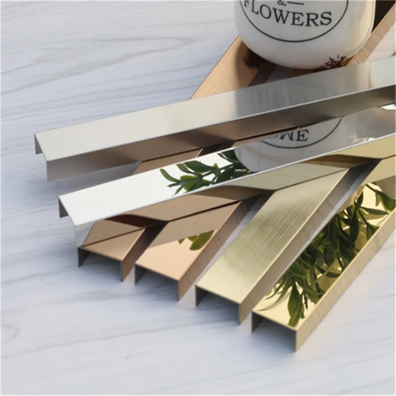 

Free sample 201/304/316 metal stainless steel U profile shape channel ss flexible tile edge trim for decoration