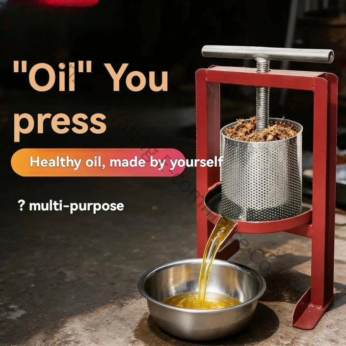 Household Small Oil Press Manual Iron Pig Oil Residue Fat Residue Cake Press Chili Oil Fruit Press Juicer