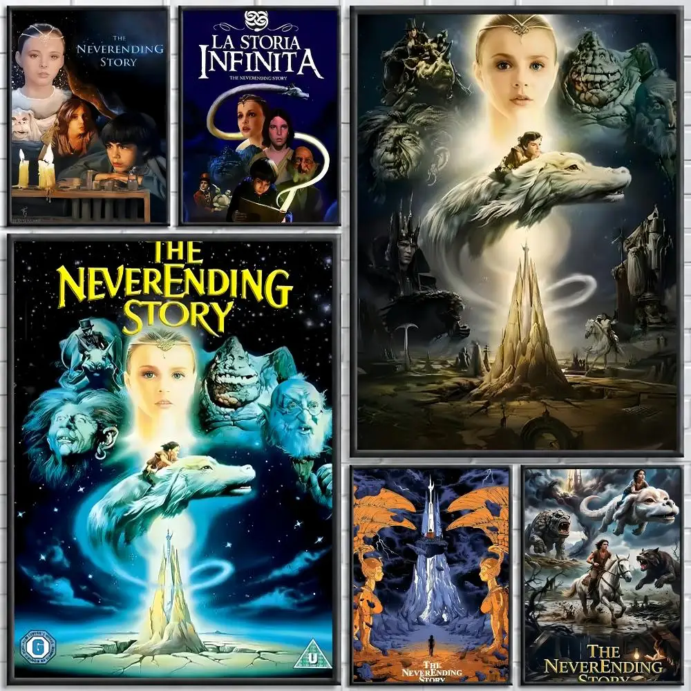 Movie The NeverEnding Story Painting Calligraphy Stylish Canvas Poster Wall Art for Bedroom Living Room Study Home Decor Gift