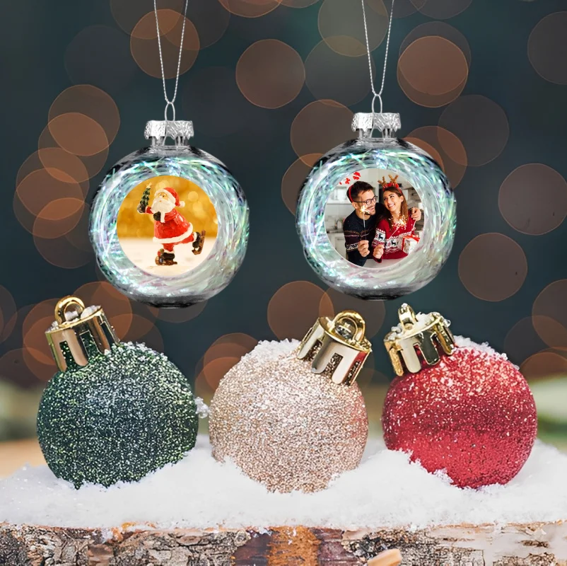 حلي عيد الميلاد المخصصة - حلي عيد الميلاد مخصصة مقاس 2.36/3.15 بوصة مع حلقة تعليق، مناسبة للزينة الاحتفالية