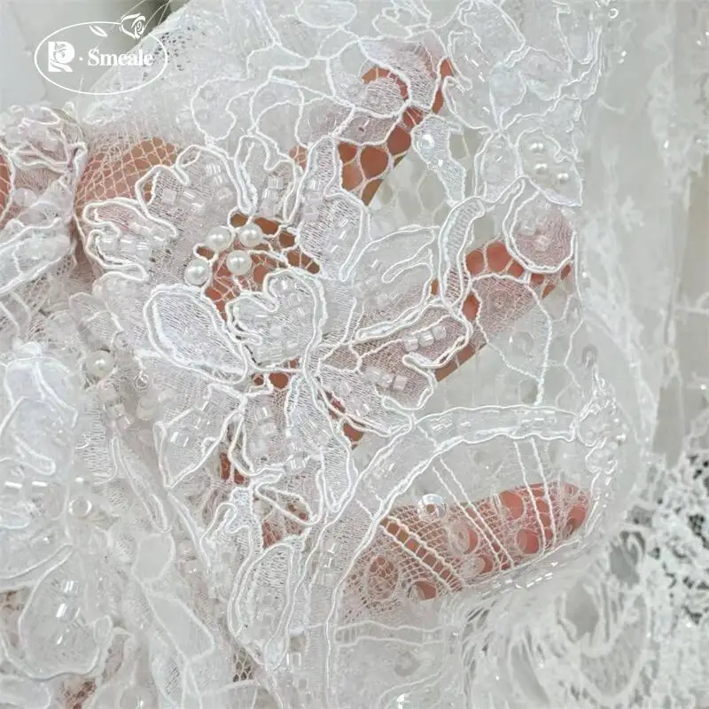 

Ткань 3M.Beads Cord Embroider Flash Sequins Lace Fabric. Роскошное французское кружево для вечерних платьев. Ткань для шитья.