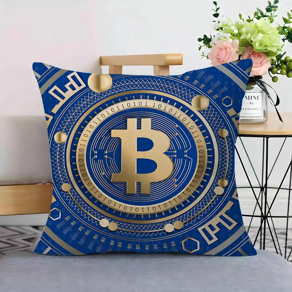 Popular Logo Bitcoin Pillow Anime Pillow Sofa Bed Head Pillow Cover Cushion Cover 45x45 cm Fashion
