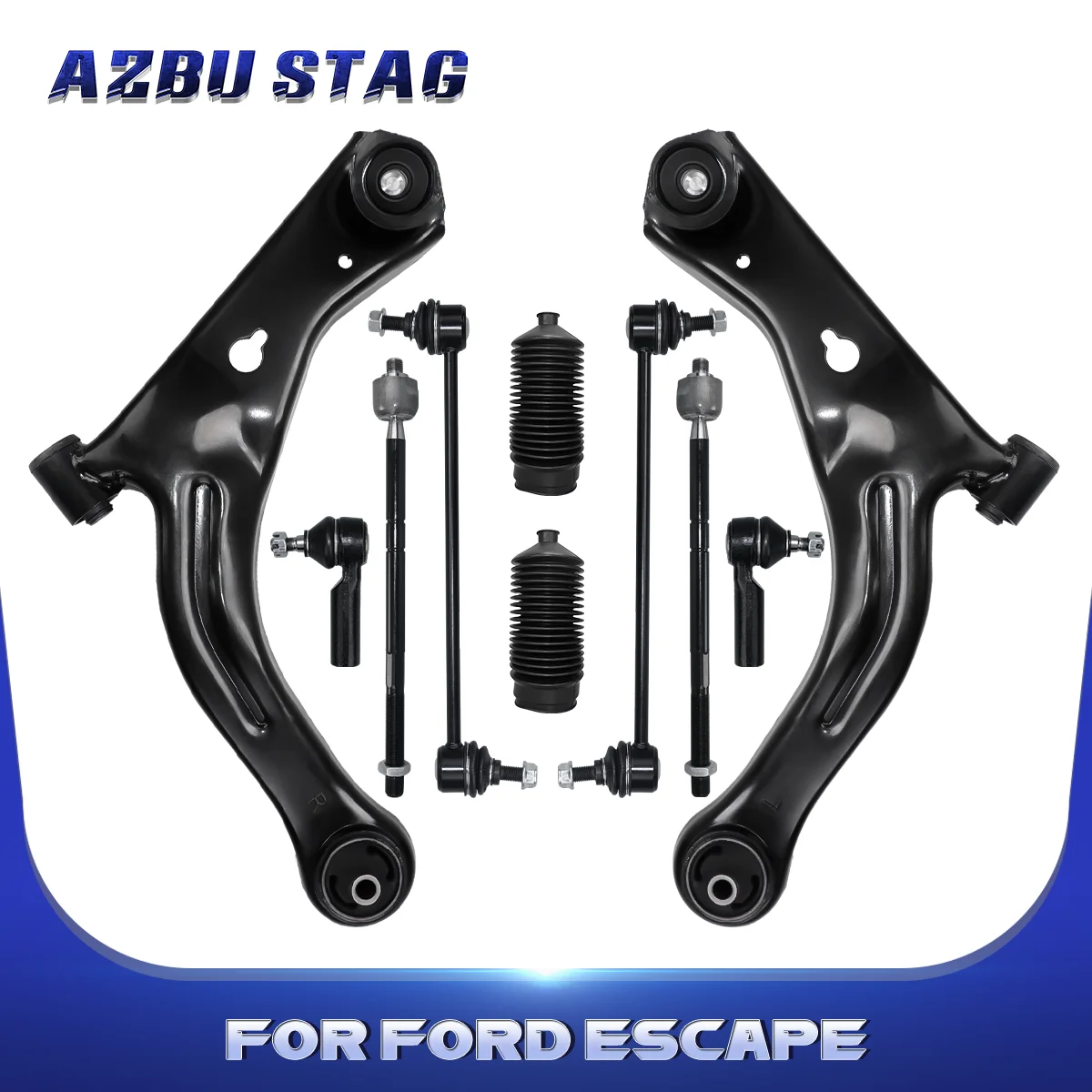 

AzbuStag 10Pcs Front Lower Control Arm Sway Bar End Link Tie Rod for FORD ESCAPE MAZDA TRIBUTE MERCURY MARINER 2005 2006-2009